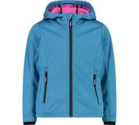 CMP - Chaqueta softshell infantil melange con capucha fija, Turquesa Mel., 128