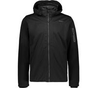 CMP - Chaqueta softshell ligera de hombre con capucha desmontable, Negro, 60