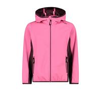 CMP - Chaqueta softshell ligera para niños con capucha fija, Rosa Fluo-Ciruela, 128
