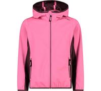 CMP - Chaqueta softshell ligera para niños con capucha fija, Rosa Fluo-Ciruela, 128