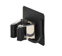 CMP COLGADOR ESCOBA Y PAÑO | Acero inoxidable, colgador de escoba y paño, adhesivo, instalación fácil, formato versátil, cocina o lavandería, negro