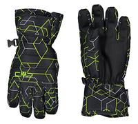 CMP Guantes de esquí de sarga para niños, Antracita-Verde lima-B.Co, 4