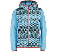 CMP Jacquard Knitted Fleece Jacket With Two Pockets Fleece Jacket Niña, Niñas, Chaqueta de forro polar, 31H1935, Azul oscuro-blanco, 152