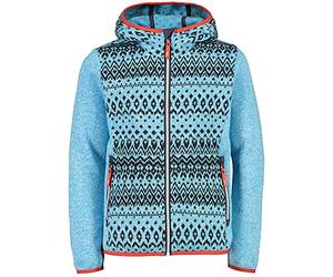 CMP Jacquard Knitted Fleece Jacket With Two Pockets Fleece Jacket Niña, Niñas, Chaqueta de forro polar, 31H1935, Azul oscuro-blanco, 152