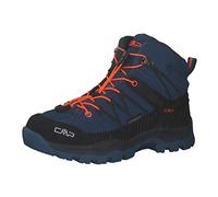 CMP Kids Rigel Mid Trekking Shoes Wp, Zapatos de trekking Unisex niños, Azul grisáceo Naranja brillante, 30 EU