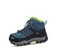 CMP Kids Rigel Mid Trekking Shoes Wp, Zapatos de trekking Unisex niños, Azul lago profundo Ácido, 35 EU
