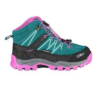 CMP Kids Rigel Mid Trekking Shoes Wp, Zapatos de trekking Unisex niños, Azul lago Rosa flúor, 39 EU