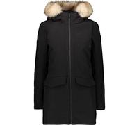 CMP - Parka softshell de mujer con capucha fija, Negro, XS