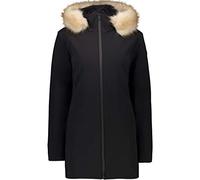 CMP - Parka softshell de mujer con capucha fija, Negro, XXL