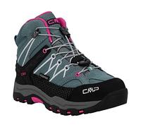 CMP Zapatos de trekking Rigel Mid WP Unisex niños Verde mineral Morado flúor 33 EU