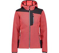 CMP - Sudadera mujer softshell con capucha fija, Rojo flúor, L