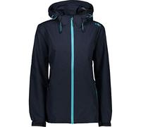 CMP Waterproof Jacket with Detachable Hood Chaqueta, Mujer, Black Blue, 42