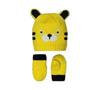 CMPI5 - Juego de Gorro y Guantes, Accesorios para niña, Color Amarillo, 6/9 m