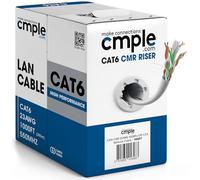 Cmple CAT6 Bulk 23AWG Ethernet LAN Cable 1000 ft Color Blanco 1000ft Cable de Red