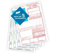 CMR - PACK 5 TALONARIOS - Transporte Internacional - Autocopiativos - 4 Copias Numeradas…