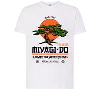 CMSLT Camiseta Premium Miyagi Do Karate Delante, Cobra Kai (S, Blanco)