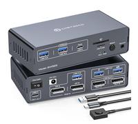CMSTEDCD 4K120Hz KVM Docking Station Displayport USB C 13-in-1 KVM Switch 2 Monitores para Portátiles y Ordenadores de Sobremesa para Compartir Varios Periféricos Incluye Adaptador de Corriente 12V