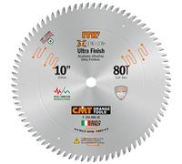 CMT 255.080.10 ITK Industrial acabado fino hoja de sierra, 25,4 cm x 80 dientes 40 ° ATB Grind con 5/8-inch diámetro