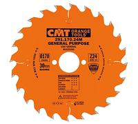 CMT ORANGE TOOLS 291.170.24MSierra circular para cortes transversales en máquinas portátiles D 170mm B 30mm Z 24