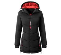 CMTOP Abrigos Mujer Invierno Abrigo Acolchada con Capucha Cálido Chaqueta Invierno Largo Casual Hoodie Parka Cremallera Cazadora Acolchada Prueba de Viento con Bolsillos(Negro, M)