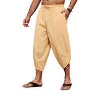 CMTOP Pantalones para Hombre Pantalones Ligeros de Verano Pantalon Casuales Anchos Largos Pantalones con Cordón para la Playa Todos los días