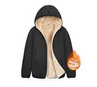 CMTOP Sudaderas Mujer con Capucha Chaqueta Invierno Forro Polar Cálido Abrigo con Cremallera Corto Hoodie Cazadora Suave Casual Básica Chaqueta Invierno Sudadera Borreguito(Negro, S)