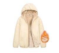 CMTOP Sudaderas Mujer con Capucha Chaqueta Invierno Forro Polar Cálido Abrigo con Cremallera Corto Hoodie Cazadora Suave Casual Básica Chaqueta Invierno Sudadera Borreguito(Caqui, XL)