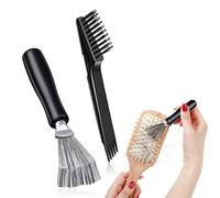 CMUYKIBU Pack 2 limpiadores brochas para el cabello,herramienta limpieza peines,peine limpiador,mini cepillo pelo para remover la suciedad con mango madera rastrillo alambre metal