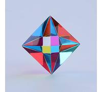 CMY Cubes El éter (50 mm) - Poliedro cian, magenta y amarillo - Octaedro óptico de mezcla de color sustractivo - Enseña la mezcla de colores sustractiva - Objeto de escritorio educativo, física y de