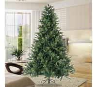 CMYAOYC Green Artificial Holiday Christmas Tree, Indoor Xmas Decoration, Automatic Structured Stand, White Spruce Xmas Tree Easy Assembly(180cm)