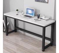 CMYAOYC Mesa de Bar Alta, Escritorio Console Largo y Estrecho con Barra Transversal Reforzada, Puesto de Trabajo Multitalle para Salón, detrás del Sofá y Dormitorio(White,120cm)