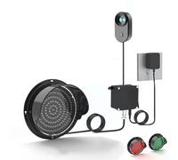 CMYAOYC Semáforo 2 en 1 Rojo y Verde, Semaforo con Detección Automática, para Montaje en Pared, Voltaje Universal, Listo para Usar(Black,100mm/4in)