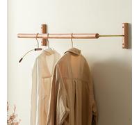 CMYCYDDPLY Colgador Ropa Pared Industrial, Perchero Madera, Perchero Burro Ropa, Perchero Comercial para Exhibición de Ropa, para Dormitorio(Orange,100cm/39.3in)