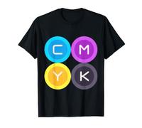 CMYK Cian, Magenta, Amarillo y Llave Camiseta gráfica económica