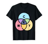 CMYK Cian, Magenta, Amarillo y Llave Camiseta gráfica económica