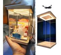 CMYUN Vitrina de Acrílico Vitrina de Acrílico de 10/20/25/30/35/40/45/50/60 Cm de Alto, Vitrina Transparente Iluminada con Puerta, Caja Estrecha a Prueba de Polvo para Figuras(45x45x45cm/18x18x18in)