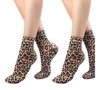 CMZYBBD Calcetines Mujer Calcetines De Leopardo Elegantes para Mujeres 2 Pares - Ligeros, Duraderos Y Suaves para Mejorar Tu Estilo Y Comodidad-b-un Tamaño