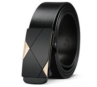 CMZYBBD Cinturón Hombre Cinturón De Trinquete Automático De Cuero Genuino para Hombres Cinturón Negro Ajustable para Trajes Y Jeans, Diseño Elegante Y Elegante-black-a-130 Cm