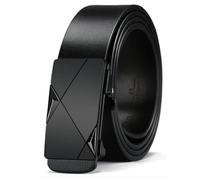 CMZYBBD Cinturón Hombre Cinturón De Trinquete Automático De Cuero Genuino para Hombres Cinturón Negro Ajustable para Trajes Y Jeans, Diseño Elegante Y Elegante-negro-130 Cm