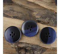 CMZZM 24-40L (11/15/20/25 mm) Botones de Resina Redondos Grandes Azules Botones de Resina para Coser Abrigos con 4 Agujeros Botones de Resina para Manualidades Ropa Confección de Abrigos