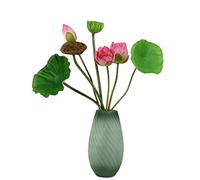 cn-Knight Flores Artificiales de Loto, de 24 a 31 Pulgadas, 7 Tallos que Incluyen Flor de Loto, Capullos de Loto, Vainas de Loto, Hojas de Loto, Loto Falso para Decoración del Hogar y Manualidades