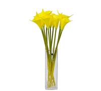 cn-Knight Lirio de cala artificial, 12 piezas de 20 pulgadas de largo para decoración del hogar, centros de mesa, boda, nupcial, ramo de bricolaje (amarillo)