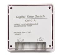 CN101A Interruptor temporizador digital programable con pantalla LCD de 1.6 pulgadas, 16 programas de encendido/apagado por día, fuente de alimentación de 12 V CC/CA, para luces de calle, jabalí (12 V
