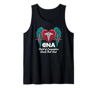 CNA Enfermera Alas de Corazón y Latidos del Corazón Caduceo Cita Cuidador Camiseta sin Mangas