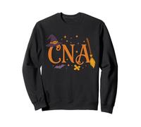CNA Halloween - Sombrero de bruja escoba murciélago espeluznante lindo diseño de otoño Sudadera