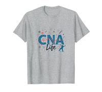 CNA Life: Latido del corazón de los héroes de la atención médica Camiseta, Hombre, Gris Jaspeado, L