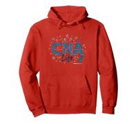 CNA Life: Latido del corazón de los héroes de la atención médica Sudadera con Capucha, Unisex para Adultos, Rojo, XL