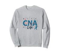 CNA Life: Latido del corazón de los héroes de la atención médica Sudadera, Unisex para Adultos, Gris Jaspeado, M