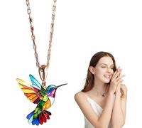 CNAFGBGG 1pc collar de colibríes acrílico y aleación lindo mini collar de colibrí dorado cable de joyas regalos para madre amigas.