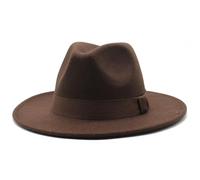 CNAFGBGG 1pc Fedora Hat, clásico Wide Brim Fedora, Coffee Trilby Sombreros para Hombres